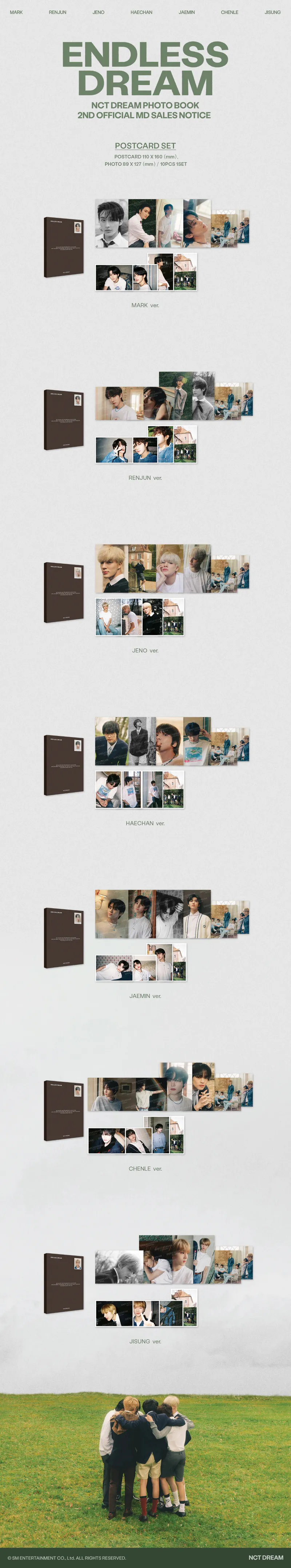 NCT DREAM PHOTO BOOK [ENDLESS DREAM] 2nd OFFICIAL MD - POSTCARD SET 2