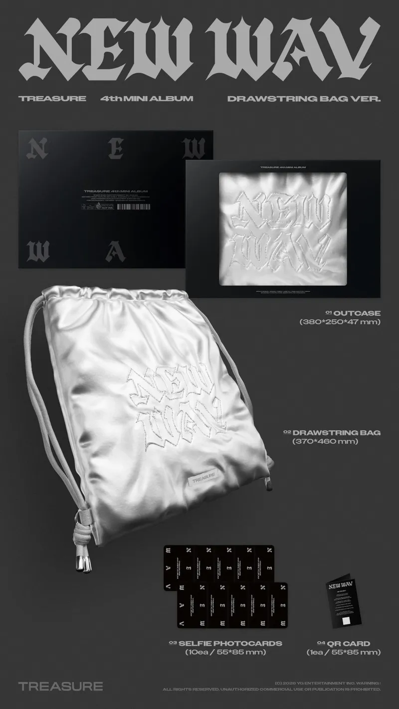 트레저 (TREASURE) - 4th MINI ALBUM [NEW WAV] DRAWSTRING BAG VER. (Limited Edition) 2