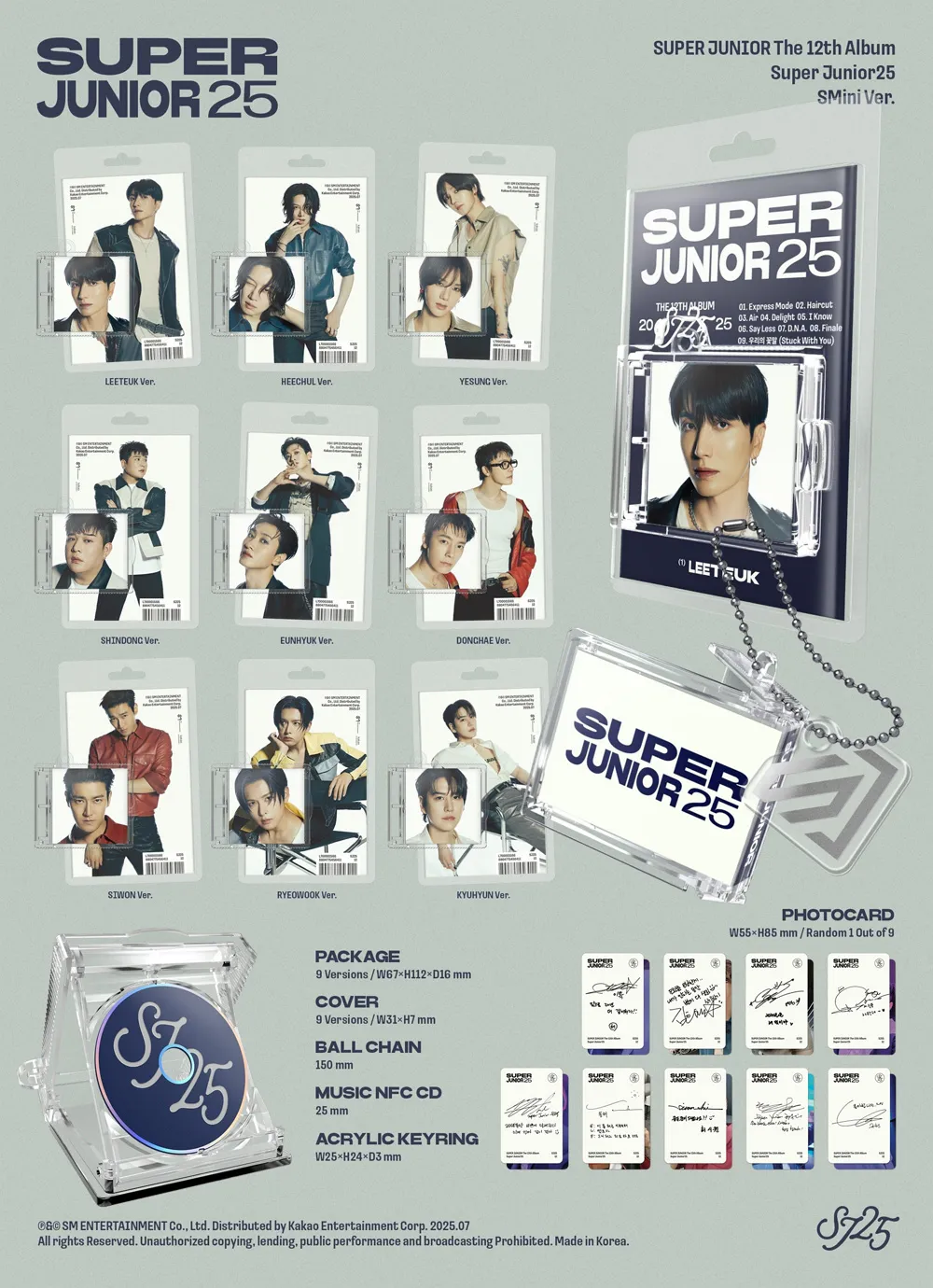 [랜덤] 슈퍼주니어 (SUPER JUNIOR) - 정규 12집 [Super Junior25]  (SMini Ver.)(스마트앨범) 상세 이미지 2