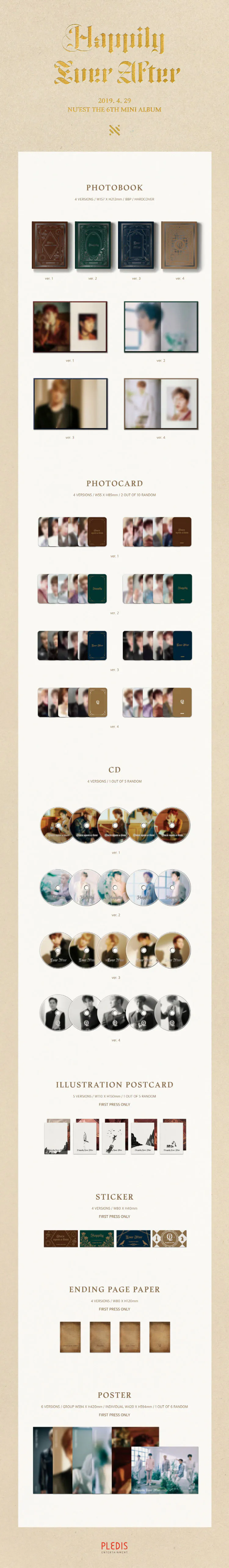 [랜덤] 뉴이스트 (NU’EST) - 미니6집 [Happily Ever After] (ver. 1 / 2 / 3 / 4) 상세 이미지 2