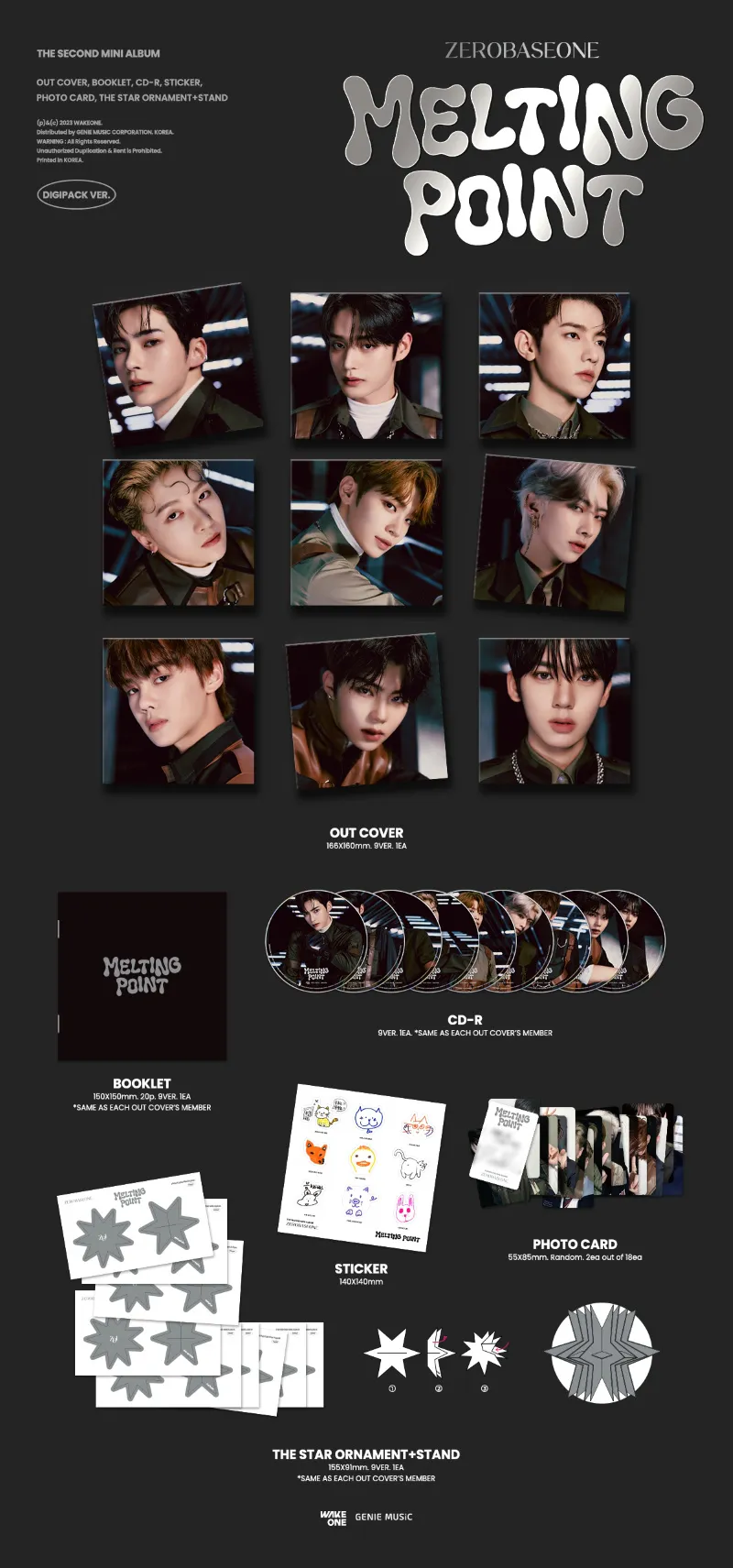 [랜덤] ZEROBASEONE - 미니 2집 [MELTING POINT] (DIGIPACK ver. ) 2