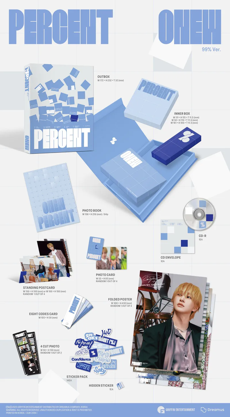 [랜덤] 온유(ONEW) - 정규 앨범2집 [PERCENT] (Photobook Ver.) 2