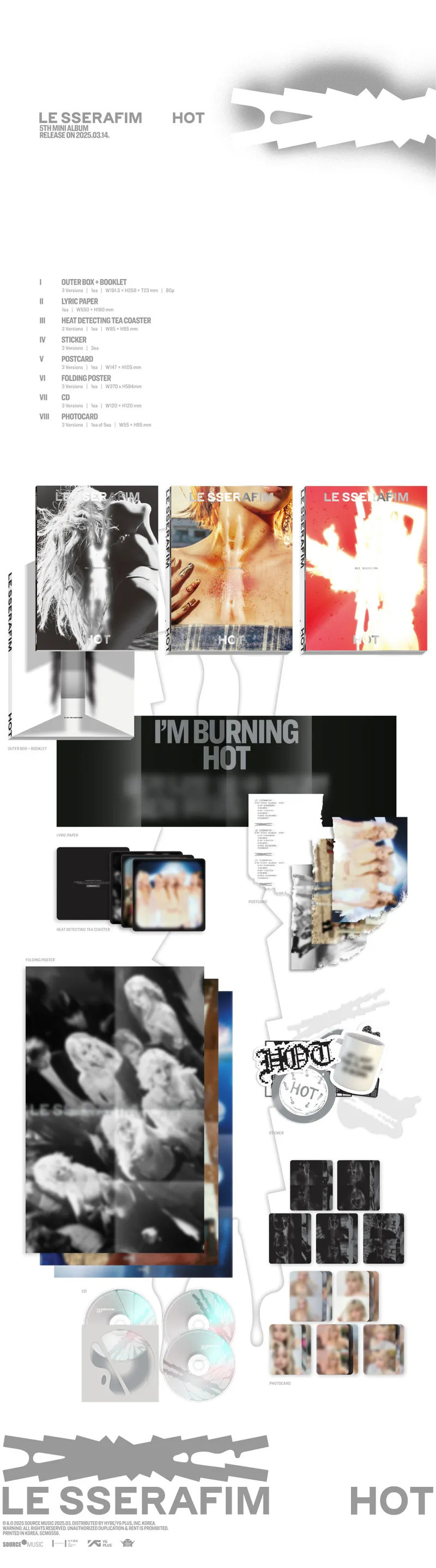 [랜덤] LE SSERAFIM (르세라핌) - 미니 5집 [HOT] 2