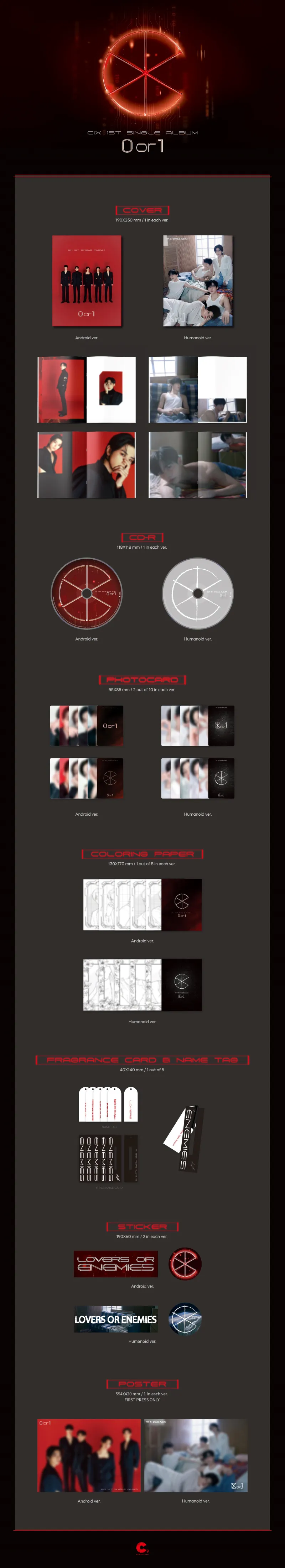 [세트] CIX (씨아이엑스) - 1st Single Album [0 or 1] 상세 이미지 2