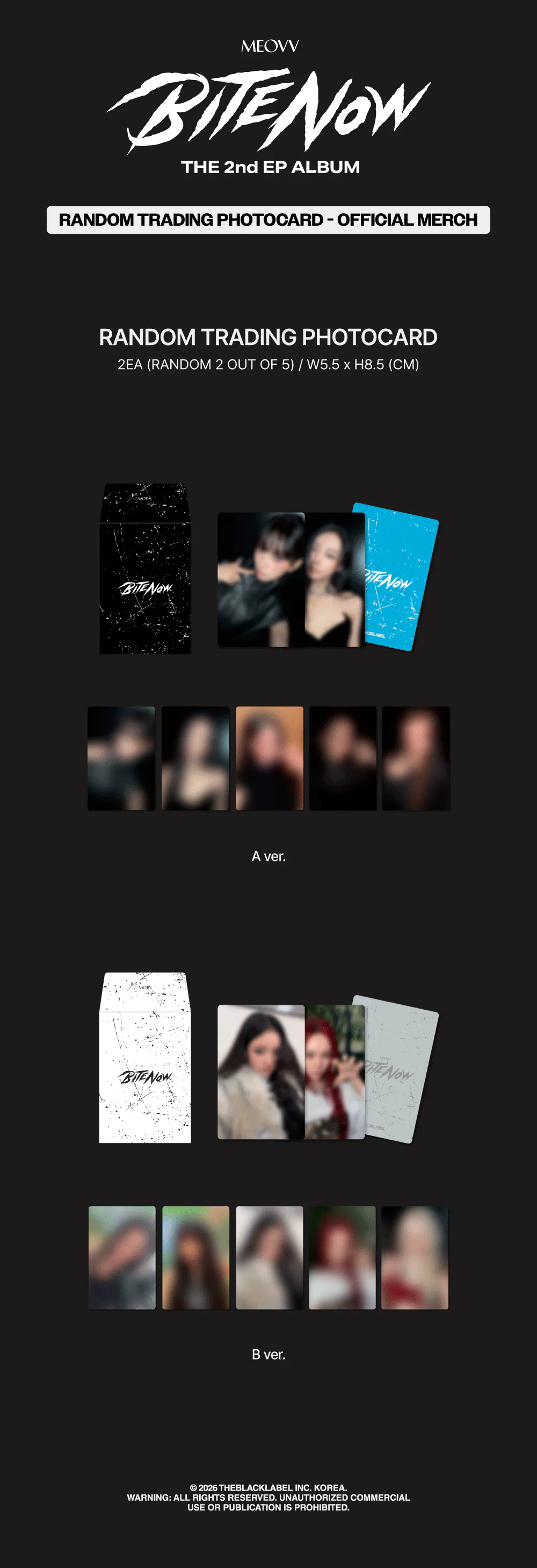 MEOVV (미야오) - MEOVV RANDOM TRADING PHOTOCARD A ver. - BITE NOW OFFICIAL MERCH 상세 이미지 2