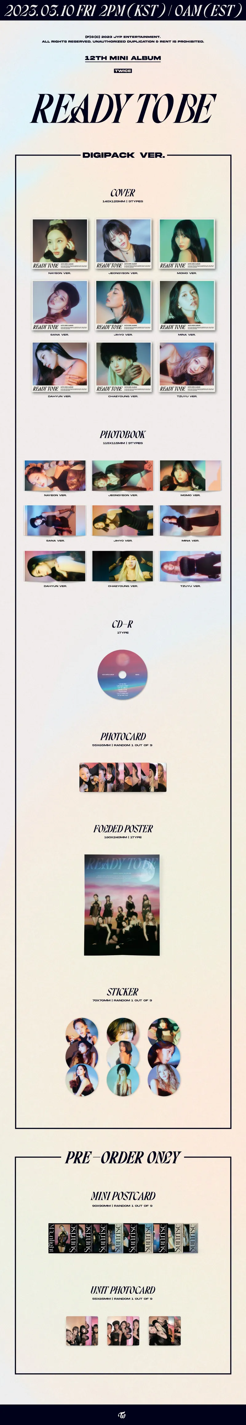[랜덤] TWICE (트와이스) - 미니 12집 [READY TO BE] (Digipack Ver.) 상세 이미지 2