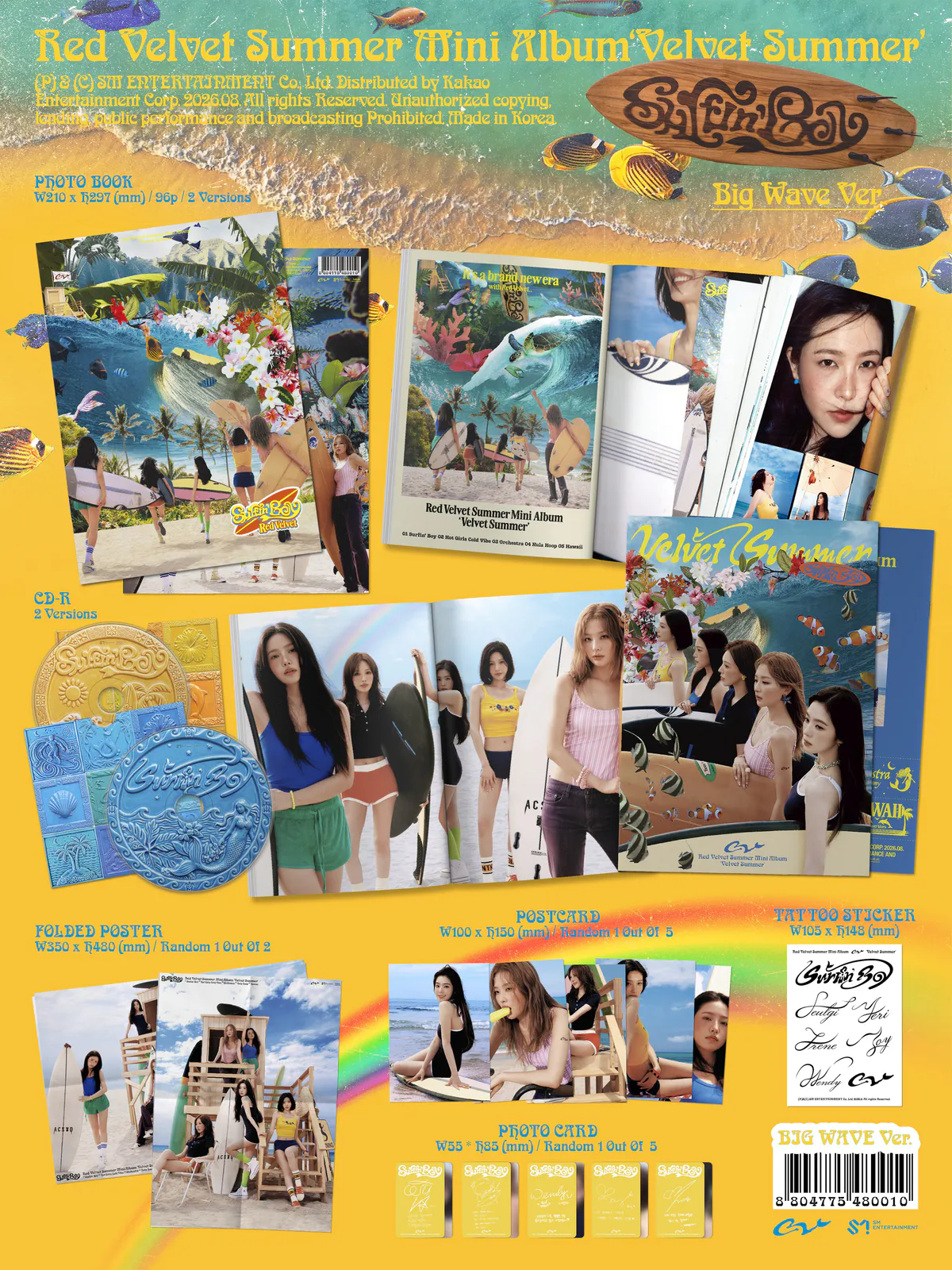 [랜덤] 레드벨벳 - 여름 미니앨범 [Velvet Summer] (Big Wave Ver.) 상세 이미지 2