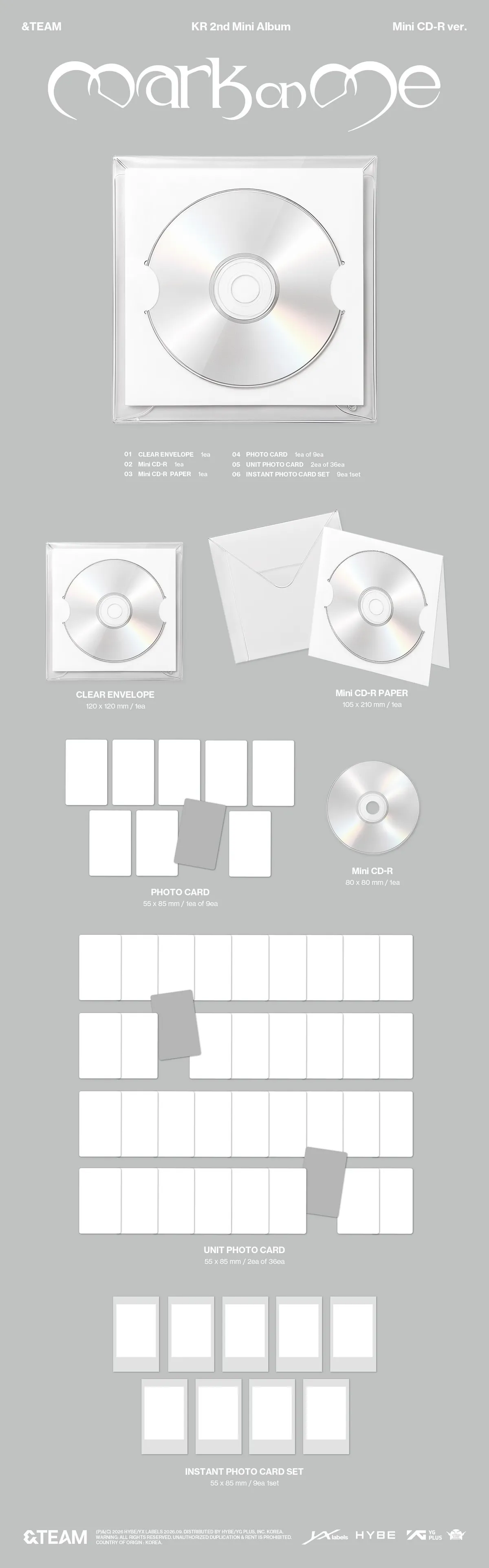 &TEAM - KR 2nd Mini Album 'Mark on Me' - Mini CD-R ver. 상세 이미지 2