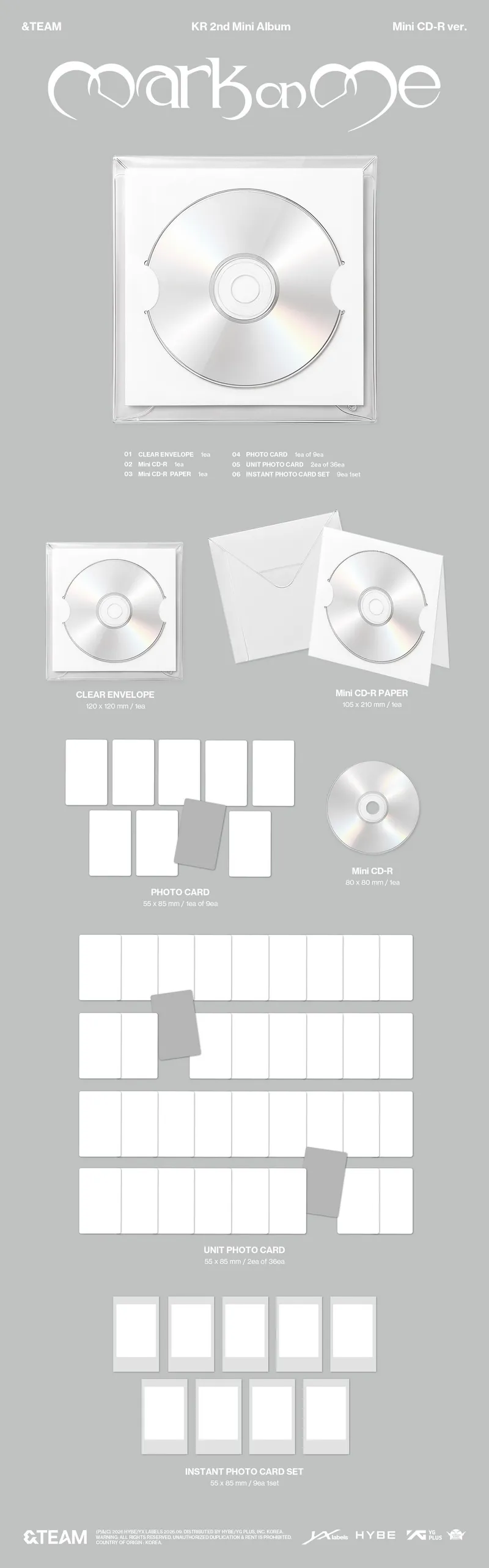 &TEAM - KR 2nd Mini Album 'Mark on Me' - Mini CD-R ver. 2