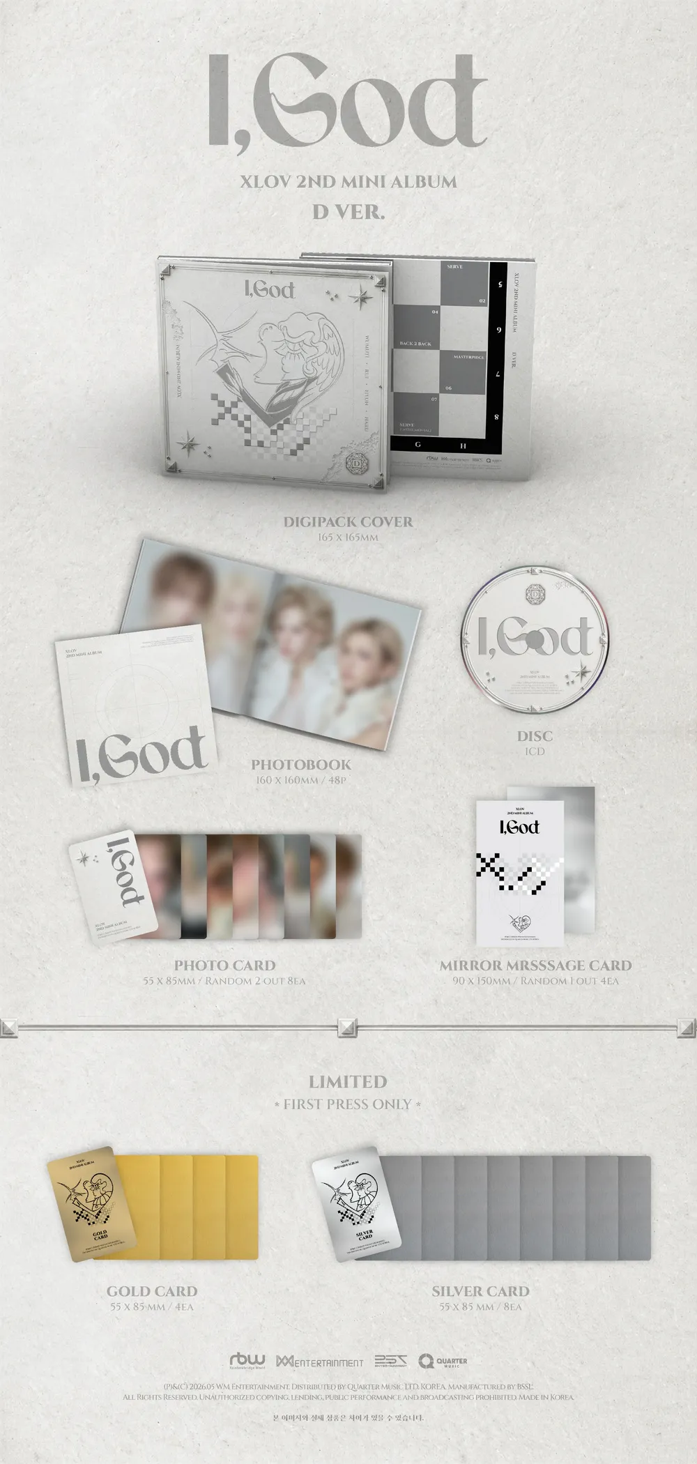XLOV (엑스러브) - 2ND MINI ALBUM [I,God] (D Ver.) 상세 이미지 2