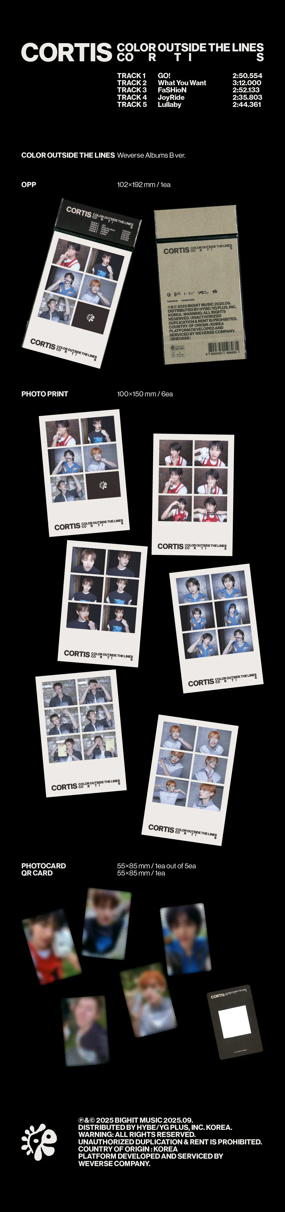 [랜덤] 코르티스 (CORTIS) - The 1st EP [COLOR OUTSIDE THE LINES] (Weverse Albums ver.) 상세 이미지 3