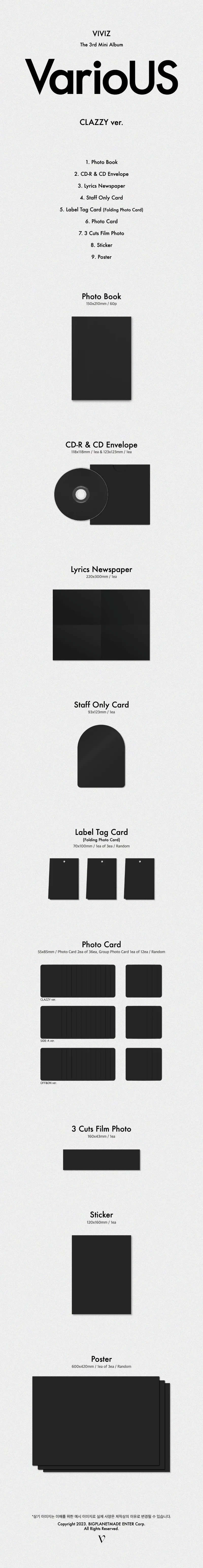 비비지 (VIVIZ) - VIVIZ The 3rd Mini Album [VarioUS] (Photobook) (CLAZZY ver.) 2