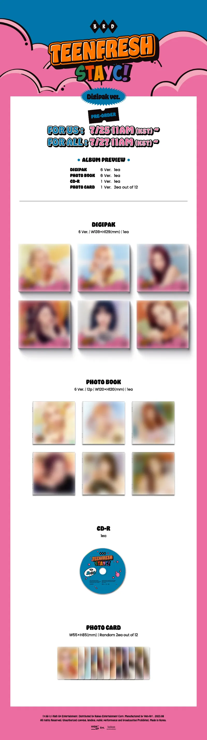 [랜덤] STAYC (스테이씨) - 미니 3집 [TEENFRESH] (Digipack Ver.) 2