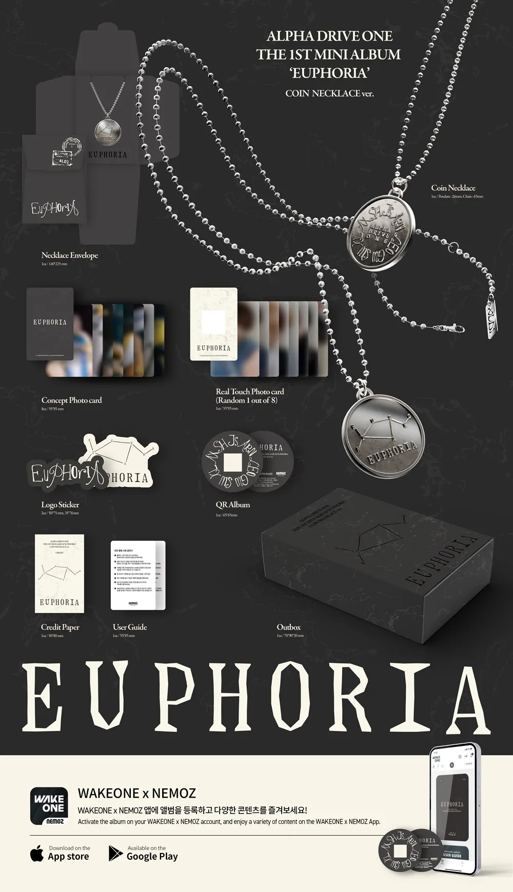 ALPHA DRIVE ONE - THE 1ST MINI ALBUM [EUPHORIA] (COIN NECKLACE ver.) (LIMITED EDITION) 상세 이미지 2
