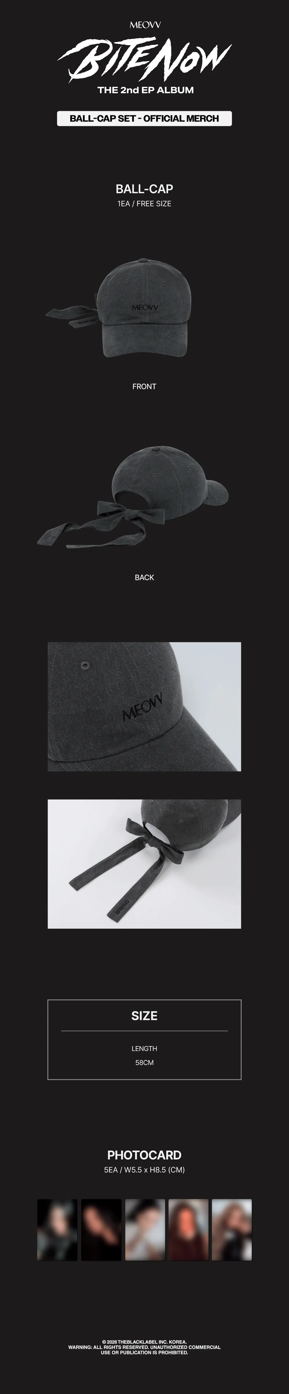 MEOVV (미야오) - MEOVV BALL-CAP SET - BITE NOW OFFICIAL MERCH 상세 이미지 2