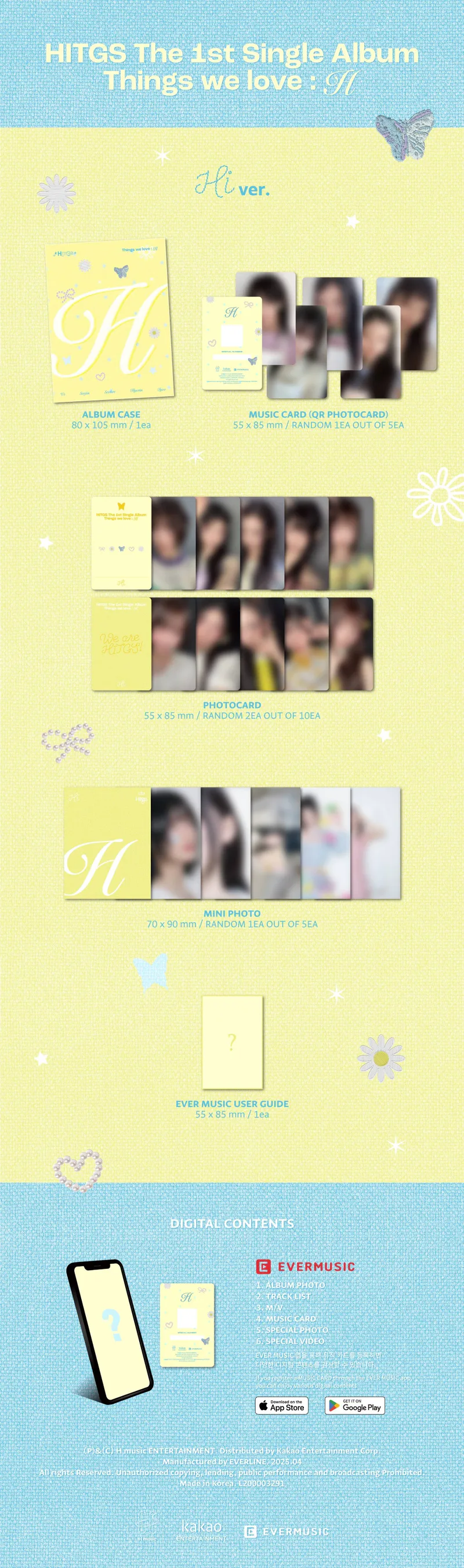 [세트] HITGS (힛지스) - 싱글 1집 [Things we love : H] (EVER) (Hi ver. / Hello ver.) 3