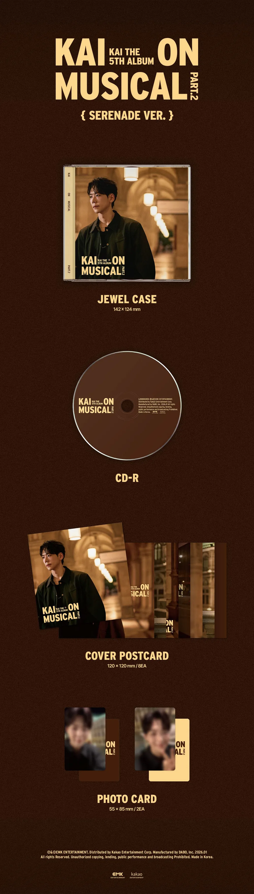 카이 (Kai) - 정규 5집[KAI ON MUSICAL Part.2] (Serenade Ver.) (CD) 상세 이미지 2