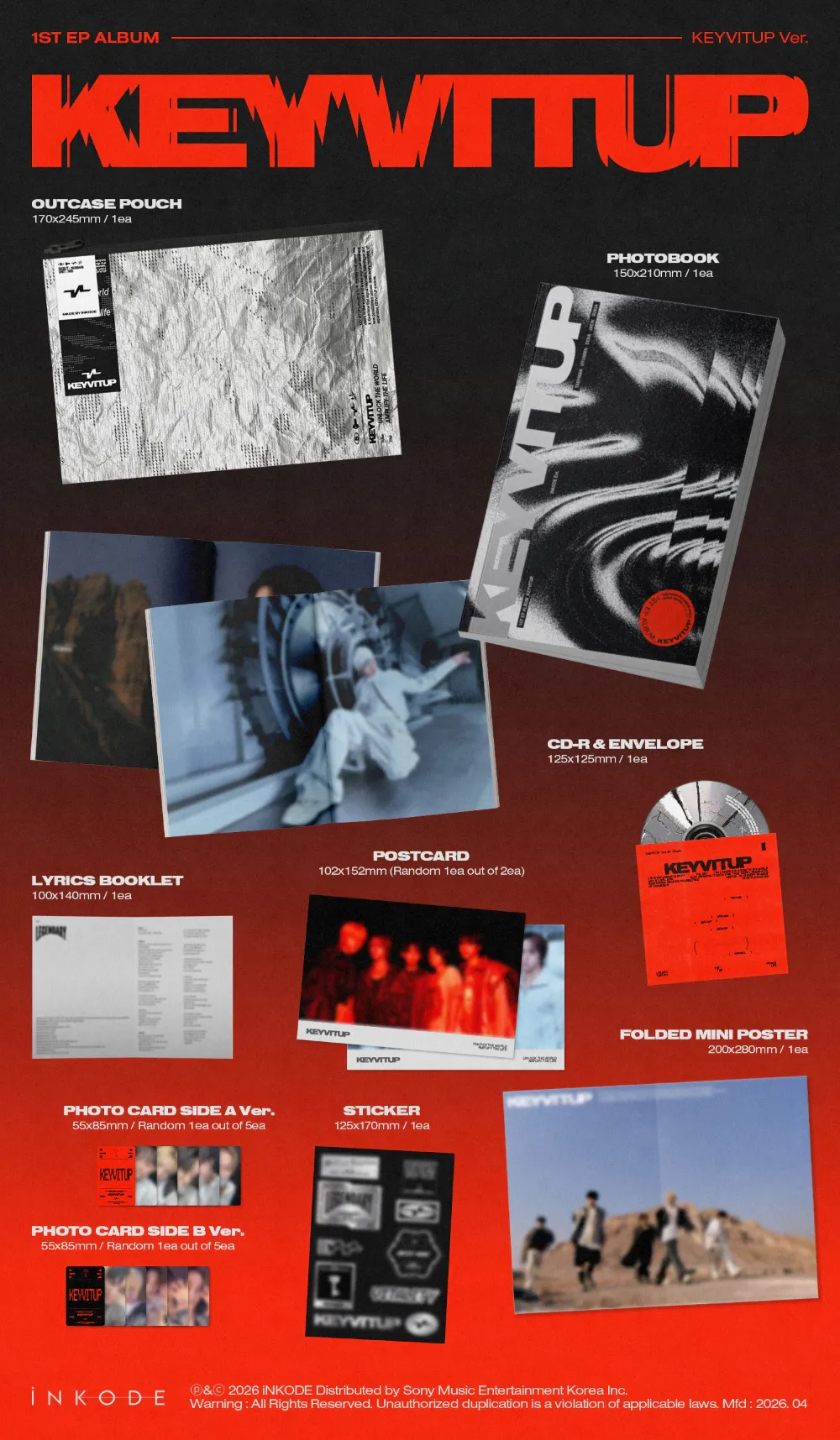 [랜덤] KEYVITUP (키빗업) - 1ST EP ALBUM [KEYVITUP] (KEYVITUP Ver. & LEGENDARY Ver.) 상세 이미지 2