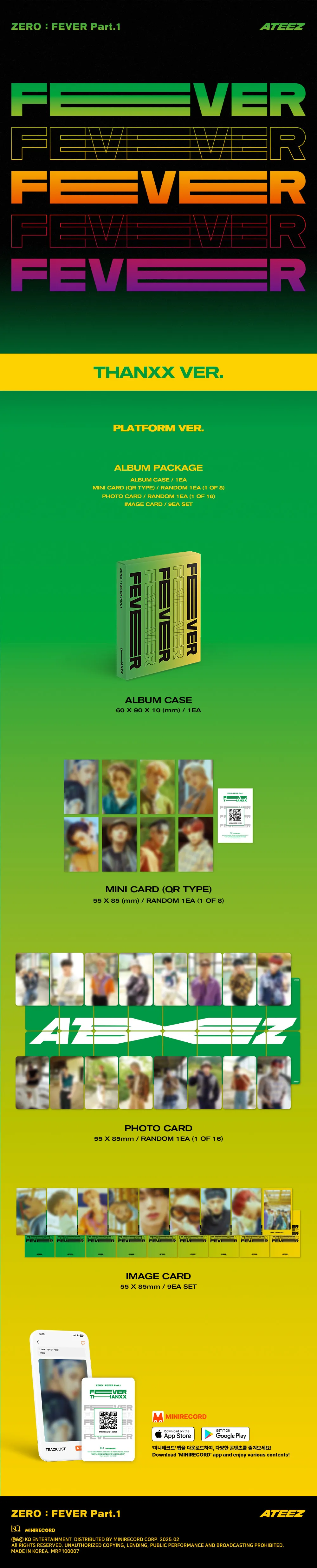 ATEEZ(에이티즈) - [ZERO : FEVER Part.1] (THANXX VER. ) (PALTFORM VER.) 상세 이미지 2