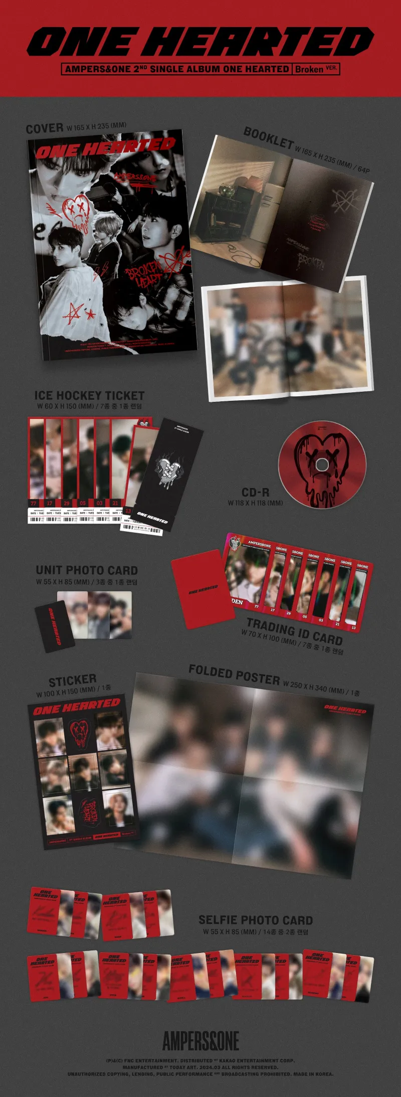 [랜덤] 앰퍼샌드원 (AMPERS&ONE)) - 싱글 2집 [ONE HEARTED] (Heart ver. / Broken ver.) 2