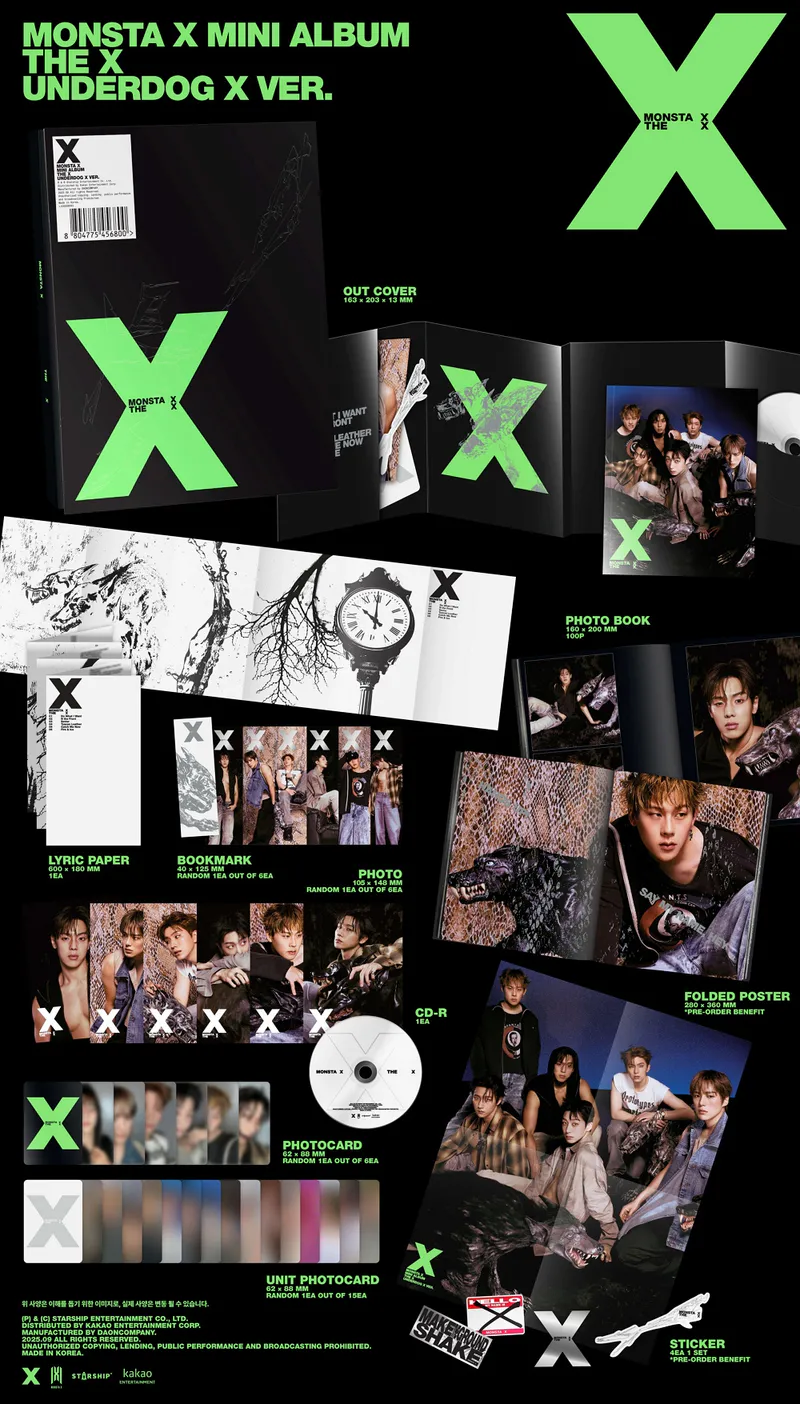 [세트] MONSTA X (몬스타엑스) - MINI ALBUM [THE X]  (UNKNOWN X VER./ UNDERDOG X VER / HELLO X VER./ XX VER.) 3