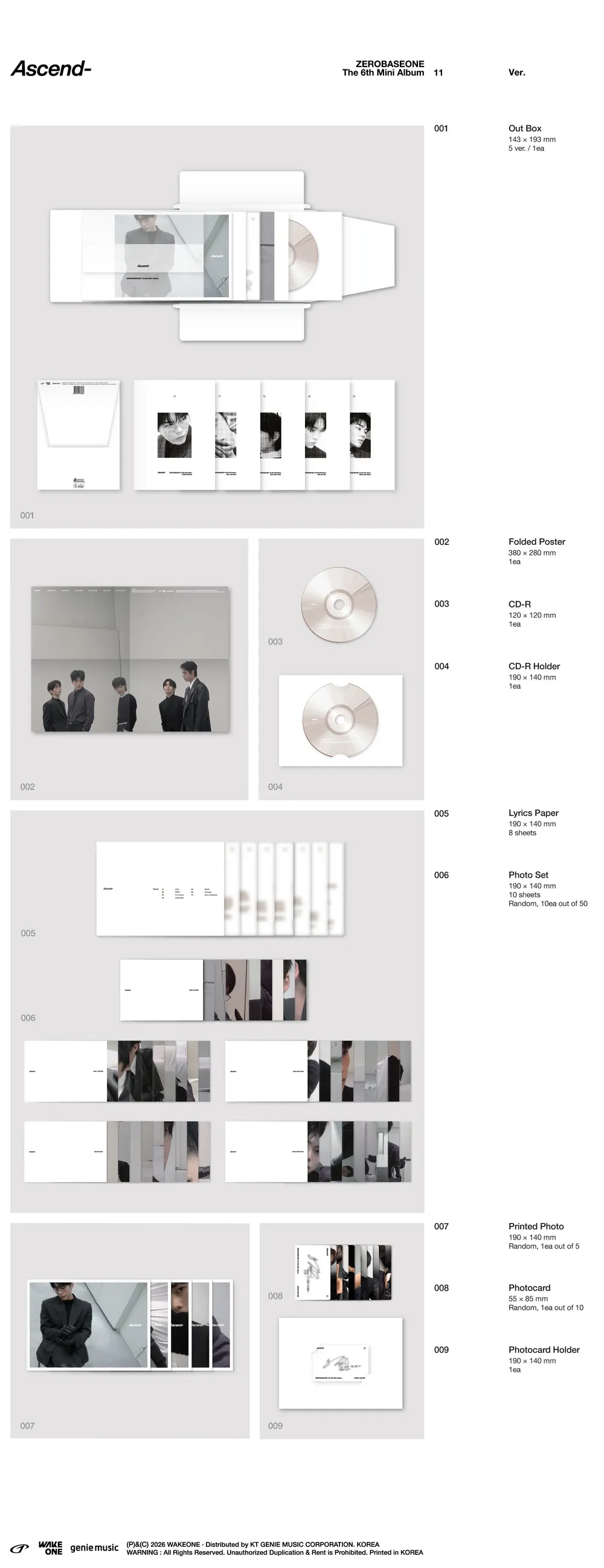 [랜덤] ZEROBASEONE - The 6th Mini Album [Ascend-] 11 Ver. 상세 이미지 2
