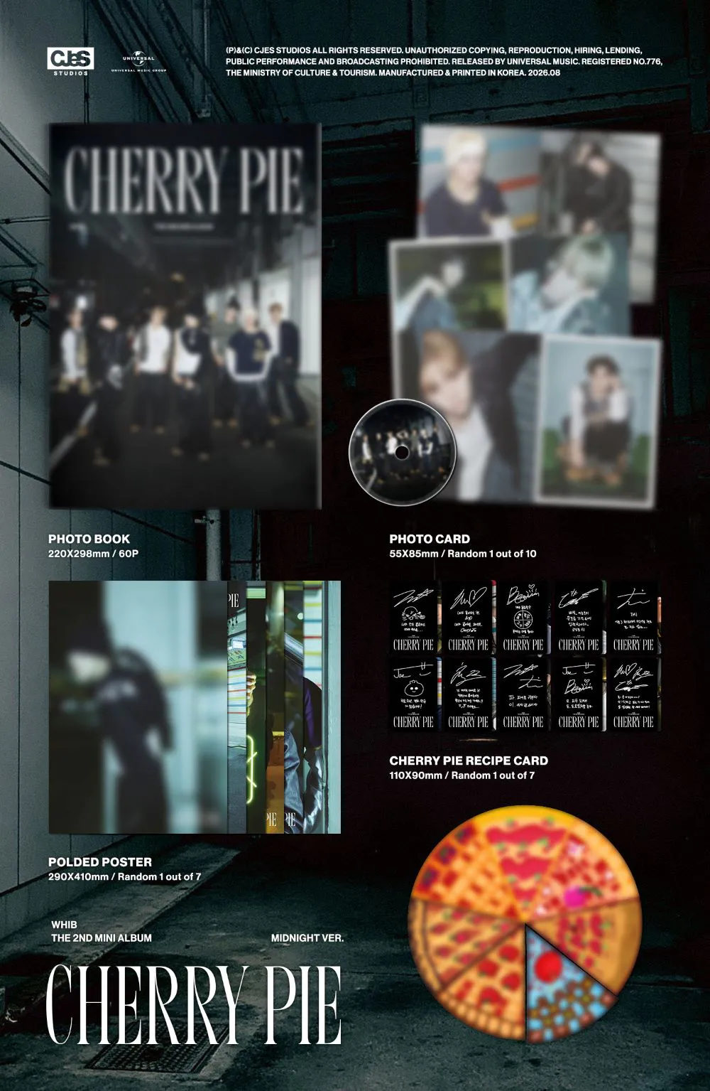 WHIB (휘브) - The 2nd Mini Album [CHERRY PIE] (MIDNIGHT ver.) 상세 이미지 2
