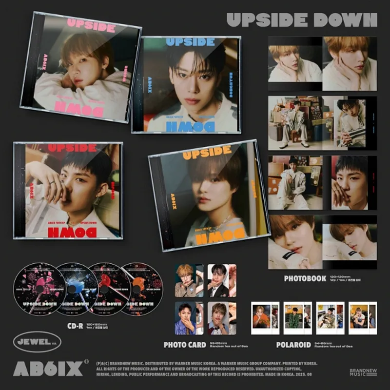 [세트] AB6IX (에이비식스) - 10TH EP [UPSIDE DOWN] [JEWEL VER.] (JEON WOONG Ver. / KIM DONG HYUN Ver. / PARK WOO JIN Ver. / LEE DAE HWI Ver.) 2