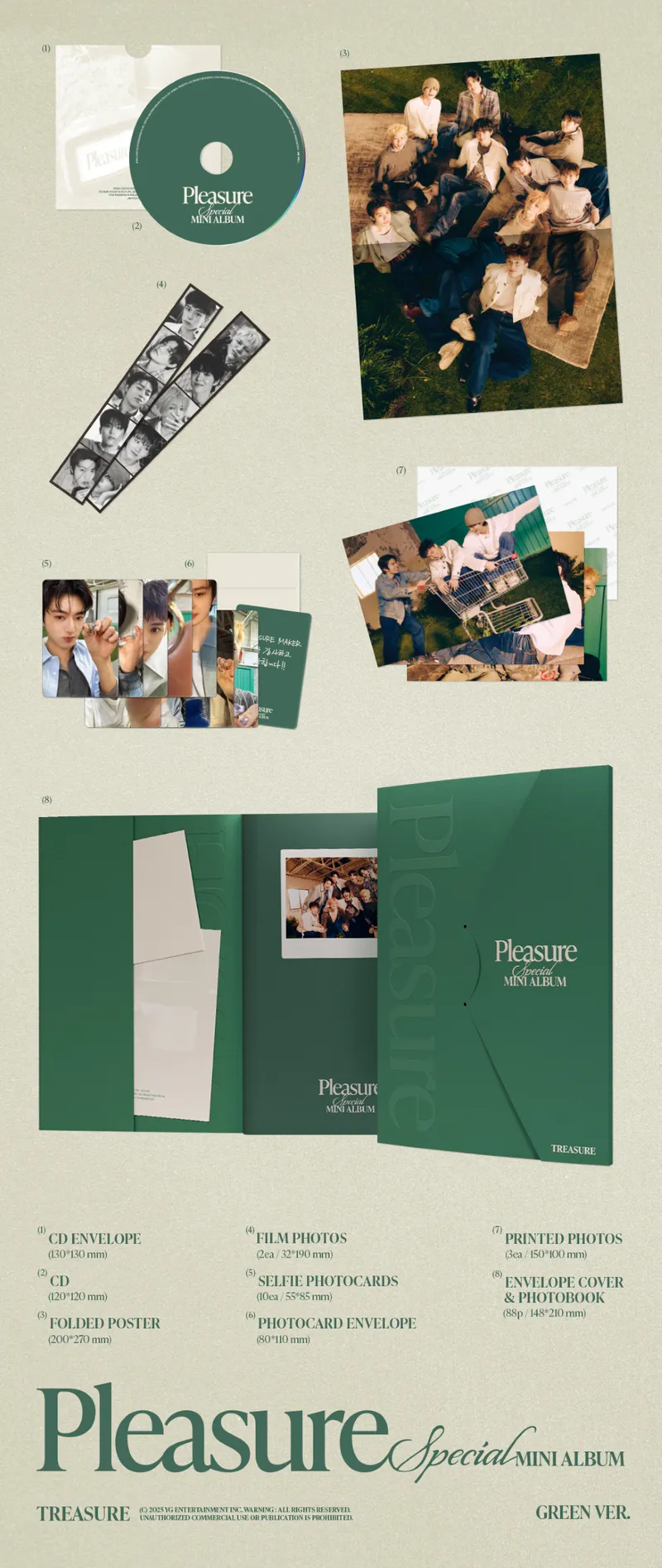 트레저 (TREASURE) - SPECIAL MINI ALBUM [PLEASURE] [GREEN VER.] 2