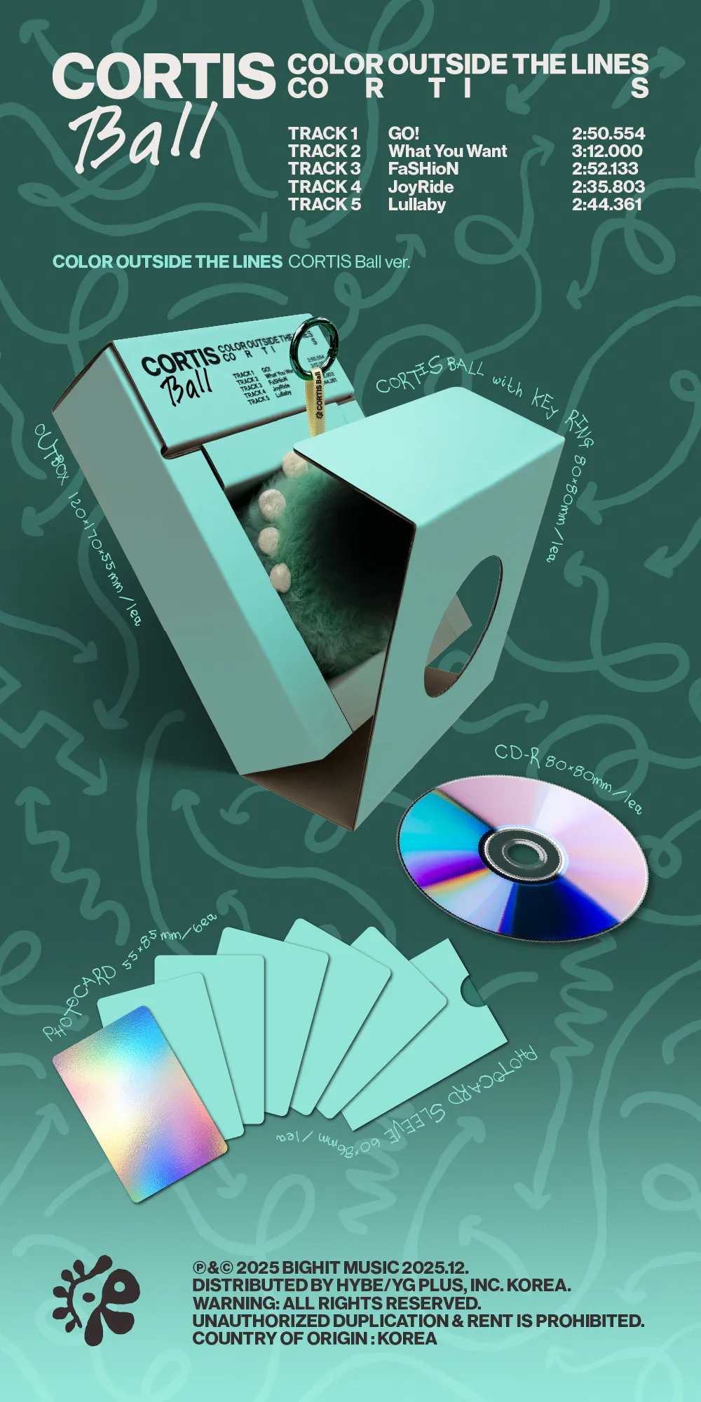 코르티스 (CORTIS) - The 1st EP [COLOR OUTSIDE THE LINES] (CORTIS Ball ver.) 상세 이미지 2