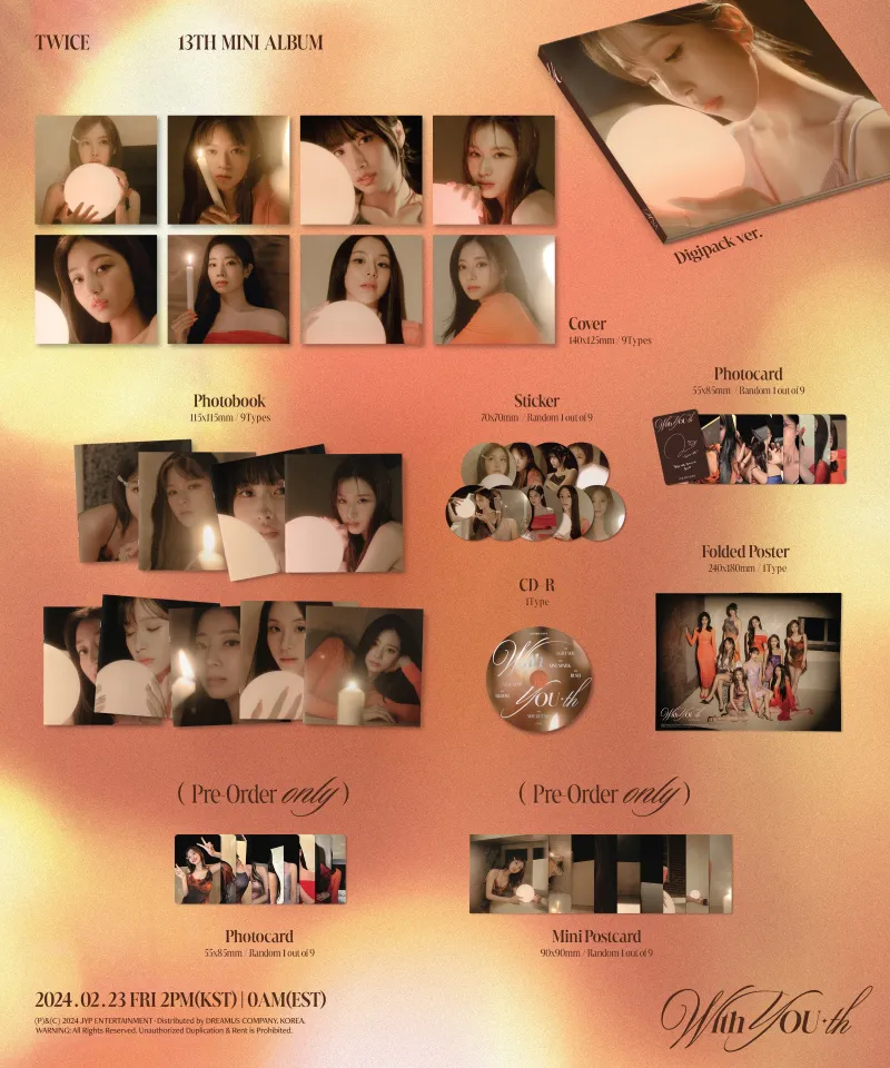 [랜덤] TWICE (트와이스) - 미니 13집 [With YOU-th] (Digipack Ver.) 상세 이미지 2