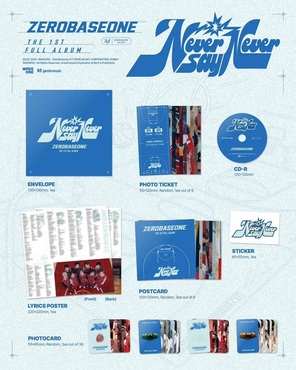 ZEROBASEONE - 정규 1집 [NEVER SAY NEVER] (SLAM DUNK Ver.) 상세 이미지 2