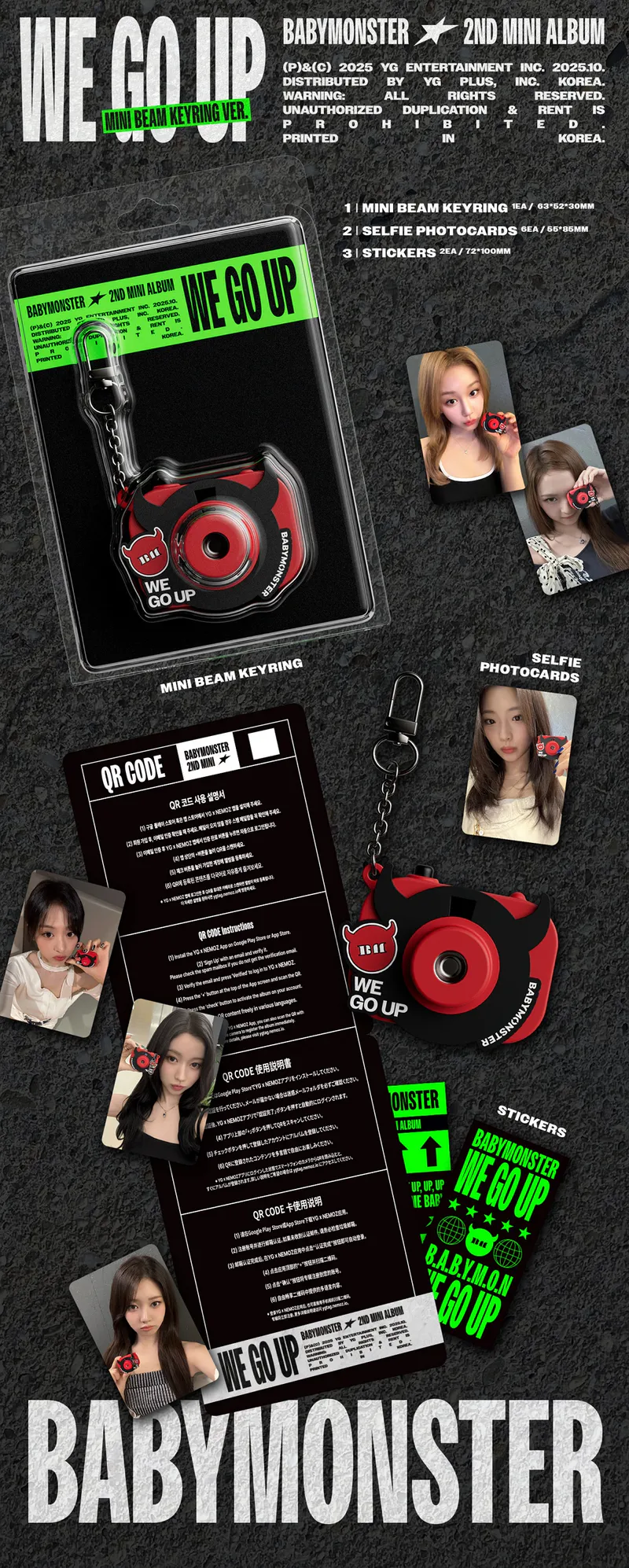 BABYMONSTER - 2nd MINI ALBUM [WE GO UP] (MINI BEAM KEYRING Ver.) 2