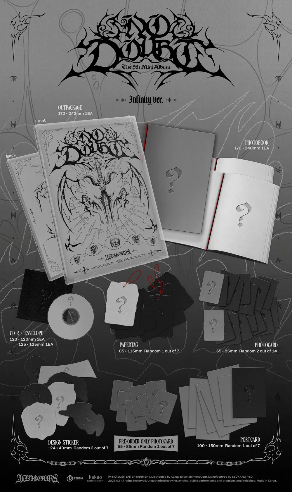 ALL(H)OURS(올아워즈) - FIFTH MINI ALBUM [NO DOUBT] (INFINITY ver.) 상세 이미지 2