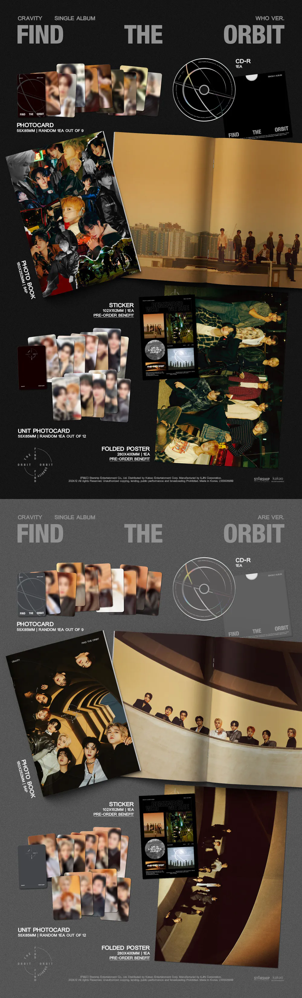 [랜덤] CRAVITY (크래비티) - 싱글 [FIND THE ORBIT] (WHO ver./ARE ver.) 상세 이미지 2