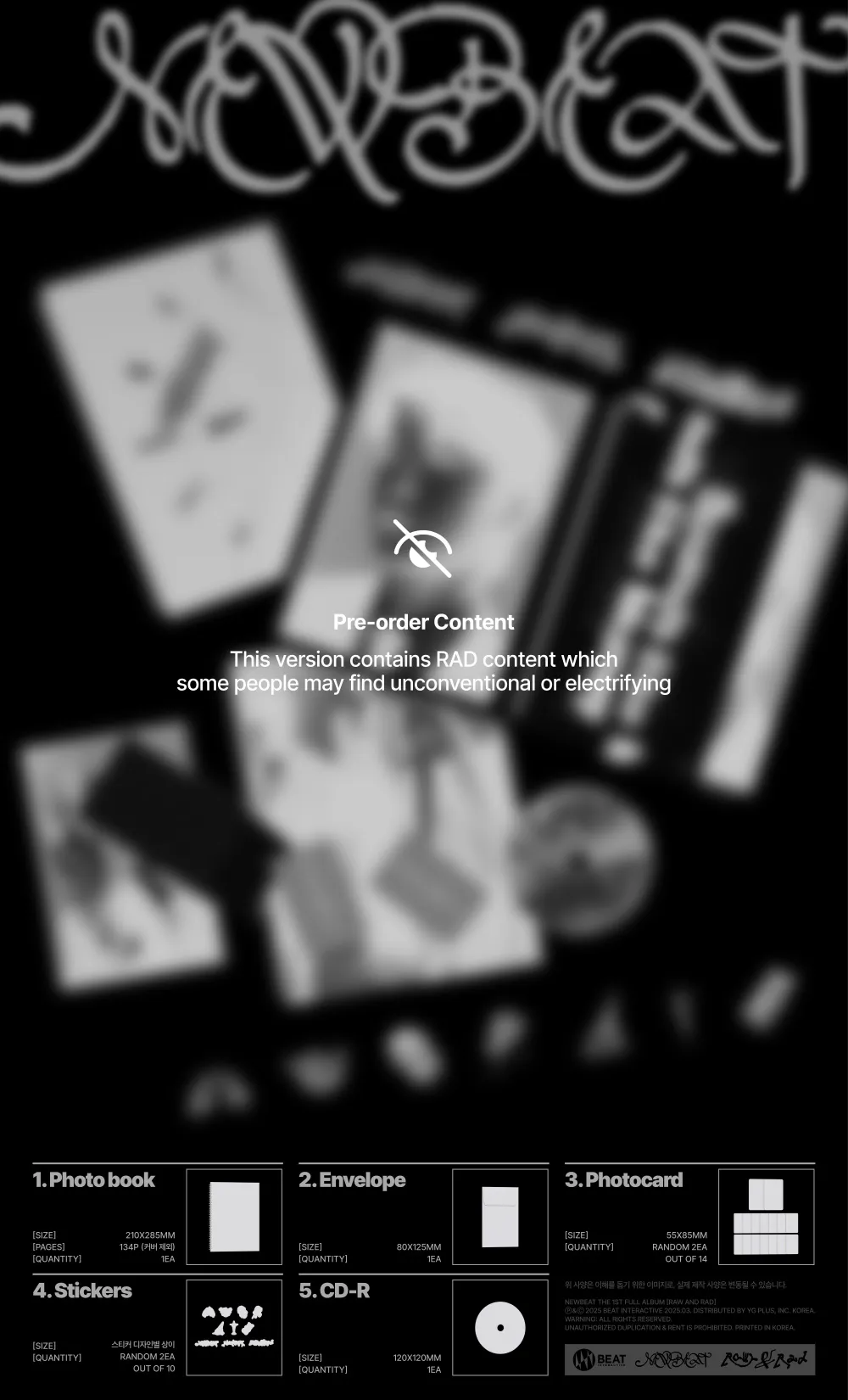 [세트] NEWBEAT (뉴비트) - 정규 1집 [RAW AND RAD] (RAW ver.) (RAD ver.) (PHOTOBOOK) 상세 이미지 3