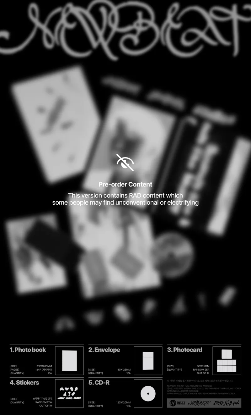 [세트] NEWBEAT (뉴비트) - 정규 1집 [RAW AND RAD] (RAW ver.) (RAD ver.) (PHOTOBOOK) 3