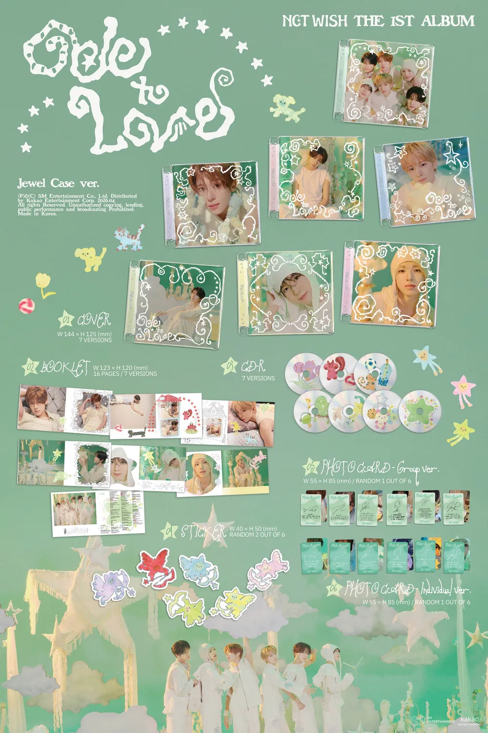 [랜덤] NCT WISH(엔시티 위시) - 정규 1집 [Ode to Love] (Jewel Case Ver.) 상세 이미지 2