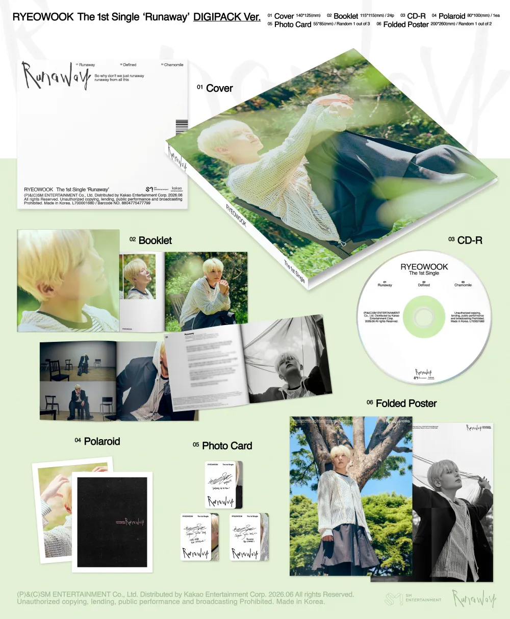 려욱 - 싱글 1집 [Runaway] (DIGIPACK Ver.) 상세 이미지 2