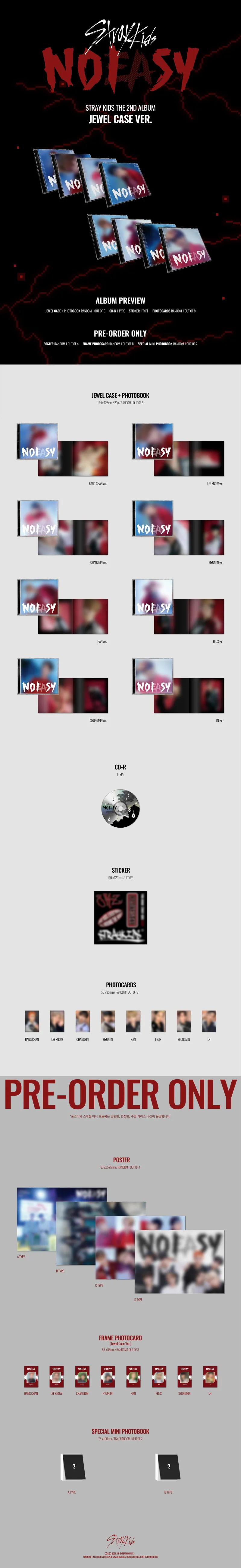 [랜덤] Stray Kids (스트레이 키즈) - 정규2집 [NOEASY] (Jewel Case Ver.) 2