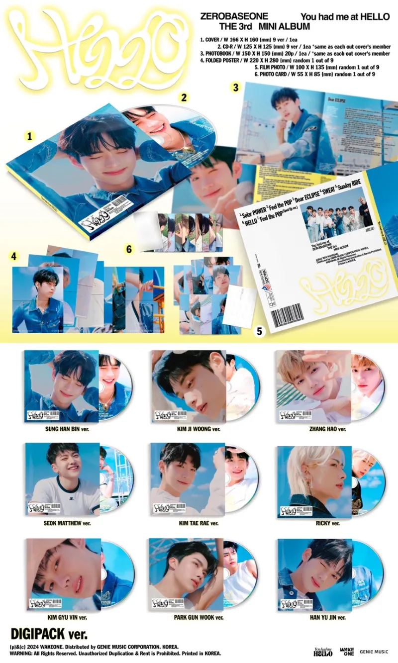 [랜덤] ZEROBASEONE - 미니 3집 [You had me at HELLO] (DIGIPACK ver.) 2