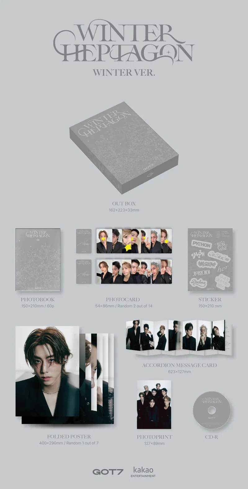 [랜덤] GOT7 (갓세븐) - 미니앨범 [WINTER HEPTAGON] (WINTER VER./ HEPTAGON VER.) 3
