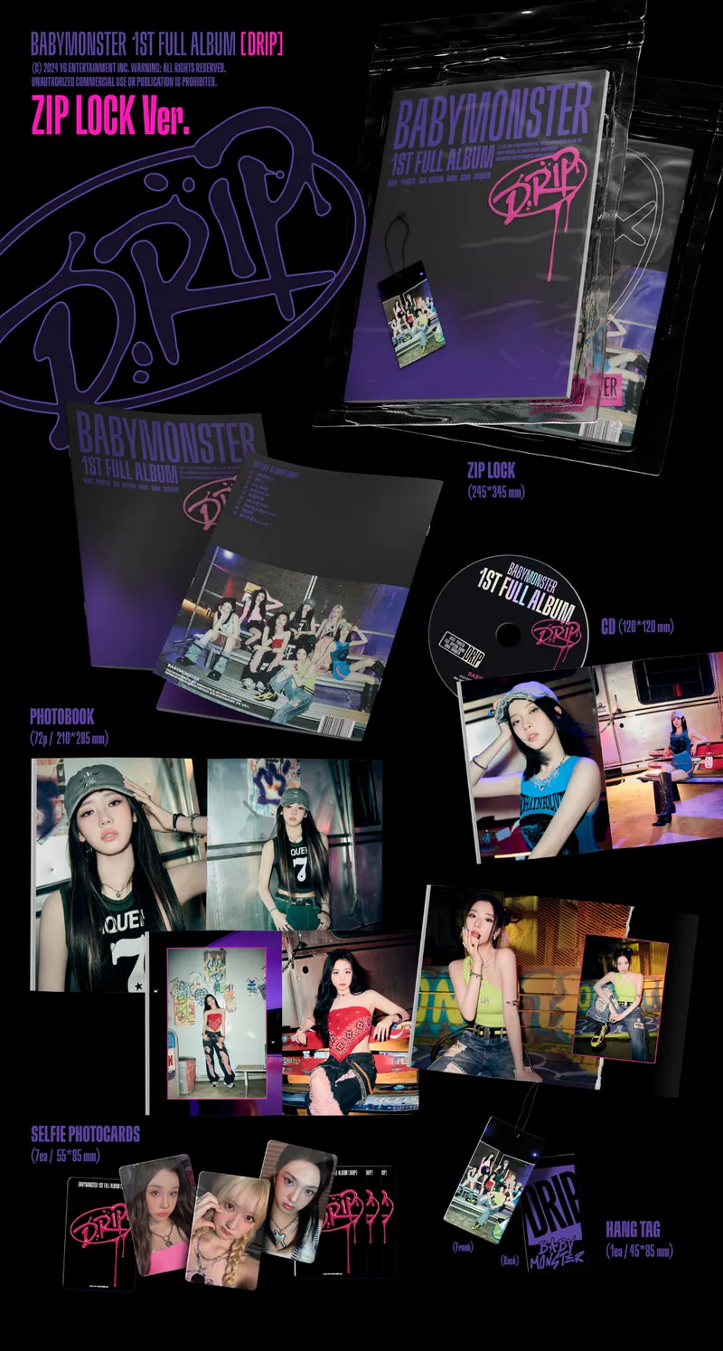 [랜덤] 베이비몬스터 (BABYMONSTER) - 정규 1집 [DRIP] (ZIP LOCK Ver./BINDER Ver.) 2